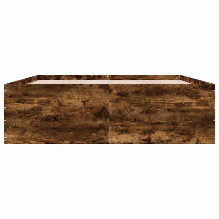 Bedframe bewerkt hout gerookt eikenkleurig 160x200 cm