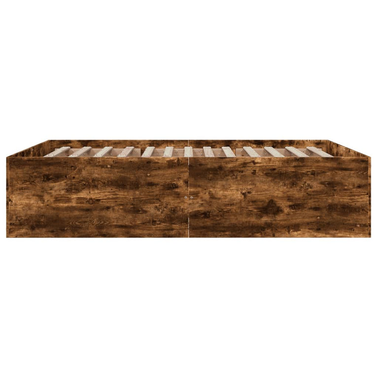 Bedframe bewerkt hout gerookt eikenkleurig 160x200 cm