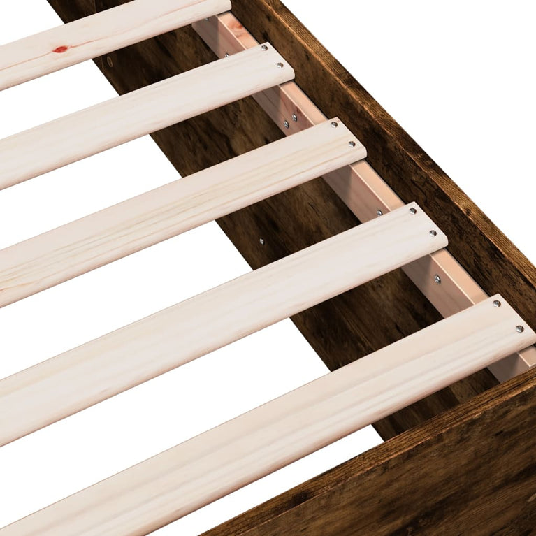 Bedframe bewerkt hout gerookt eikenkleurig 160x200 cm