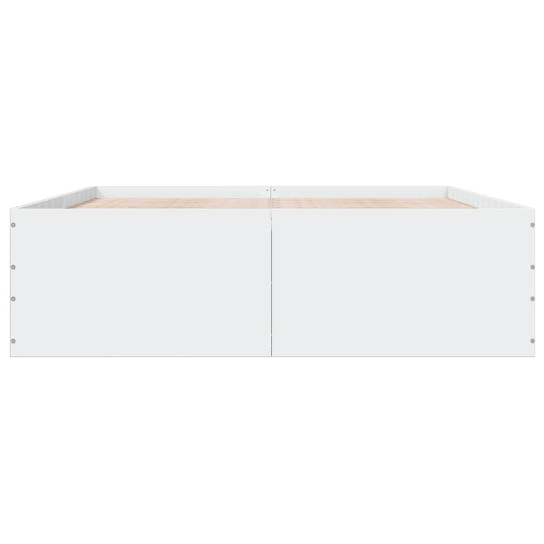 Bedframe bewerkt hout wit 150x200 cm