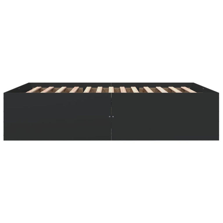 Bedframe bewerkt hout zwart 150x200 cm