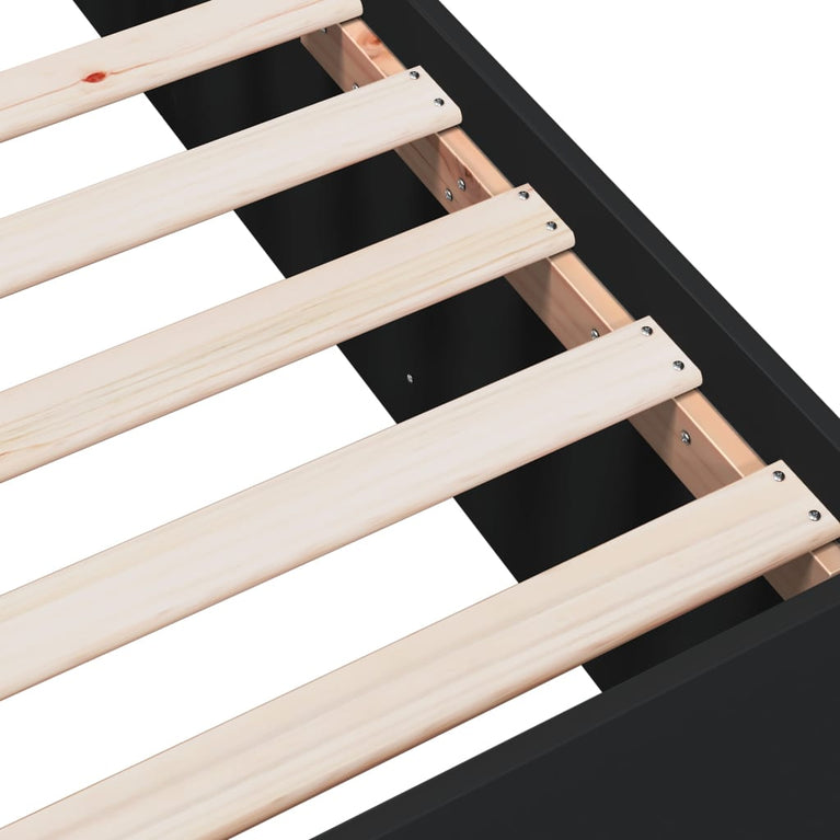 Bedframe bewerkt hout zwart 150x200 cm