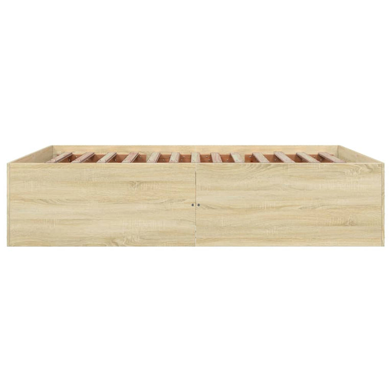 Bedframe bewerkt hout sonoma eikenkleurig 150x200 cm