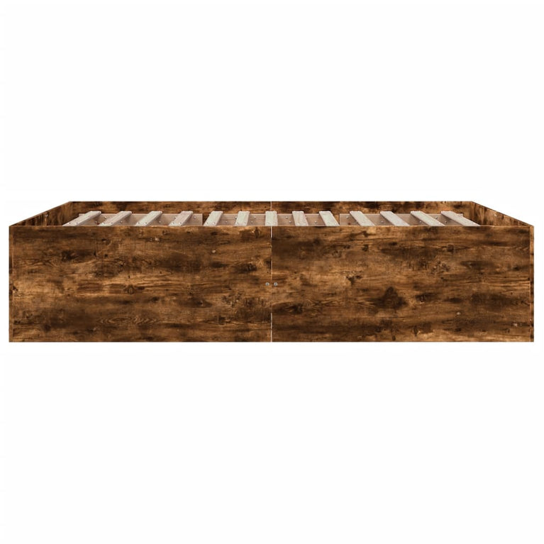 Bedframe bewerkt hout gerookt eikenkleurig 150x200 cm