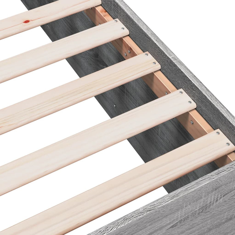 Bedframe bewerkt hout grijs sonoma eikenkleurig 150x200 cm