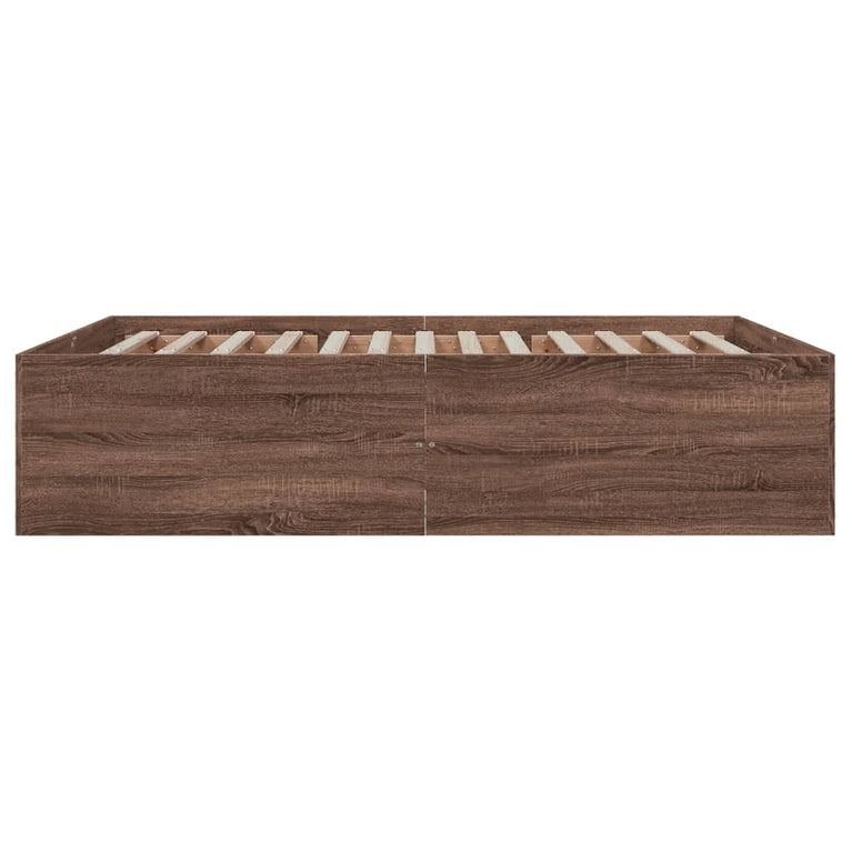 Bedframe bewerkt hout bruin eikenkleur 150x200 cm