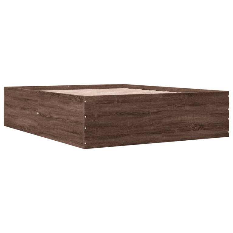 Bedframe bewerkt hout bruin eikenkleur 150x200 cm