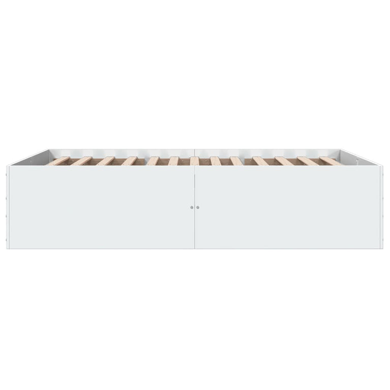 Bedframe bewerkt hout wit 140x200 cm