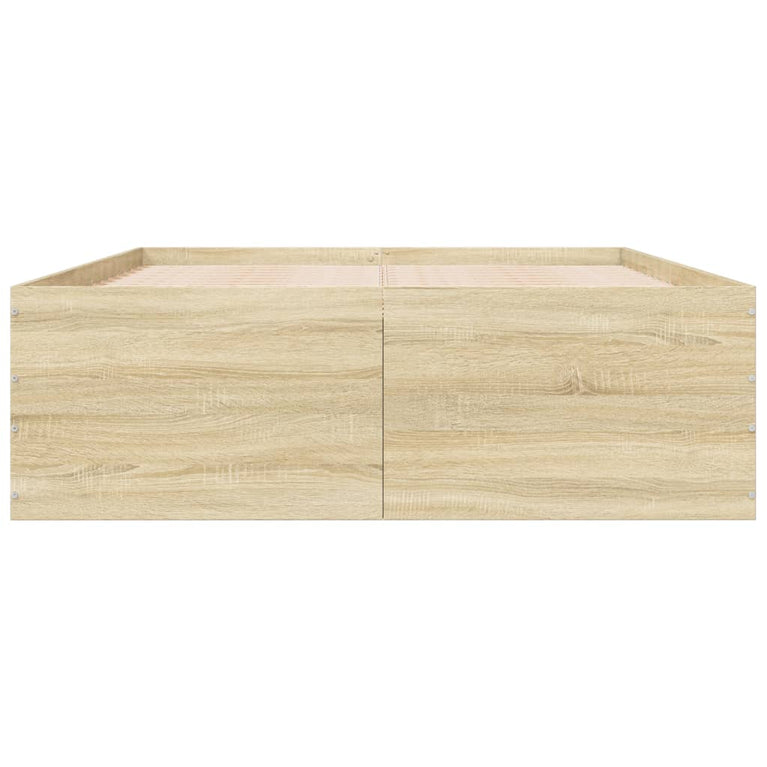 Bedframe bewerkt hout sonoma eikenkleurig 140x200 cm