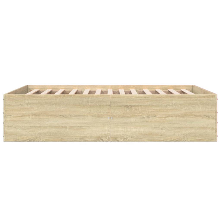Bedframe bewerkt hout sonoma eikenkleurig 140x200 cm