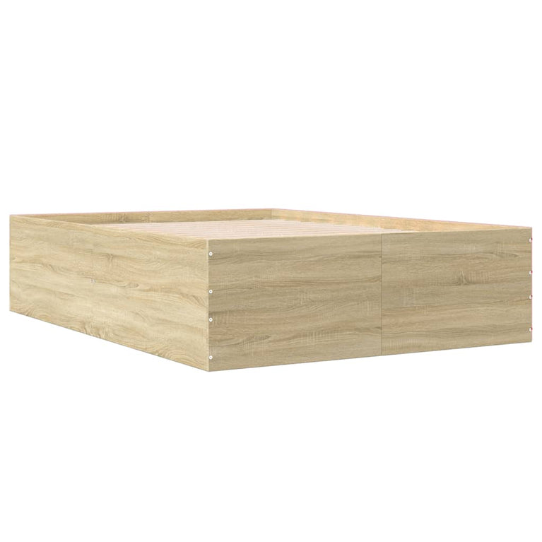 Bedframe bewerkt hout sonoma eikenkleurig 140x200 cm