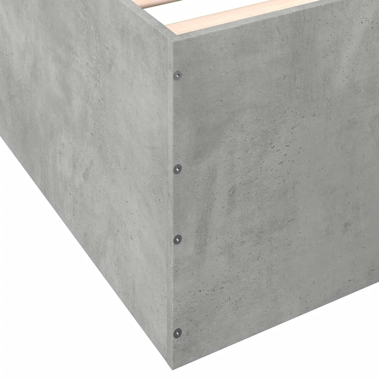 Bedframe bewerkt hout betongrijs 140x200 cm
