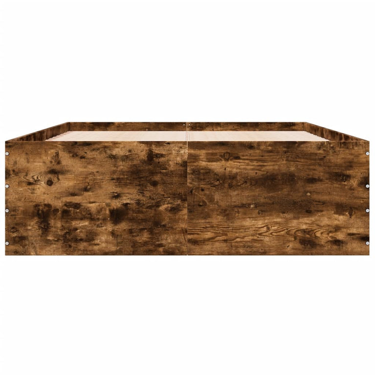 Bedframe bewerkt hout gerookt eikenkleurig 140x200 cm