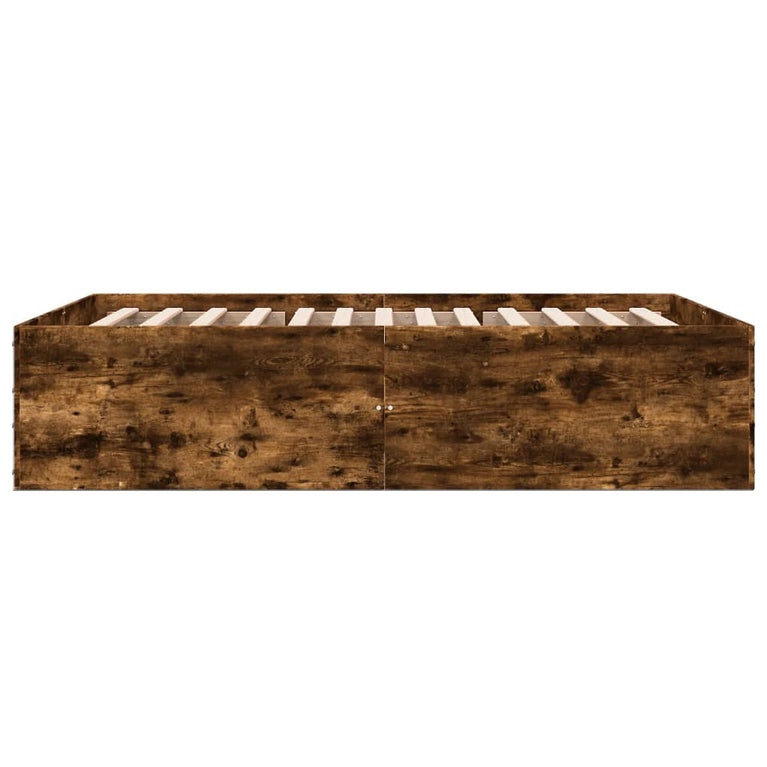 Bedframe bewerkt hout gerookt eikenkleurig 140x200 cm
