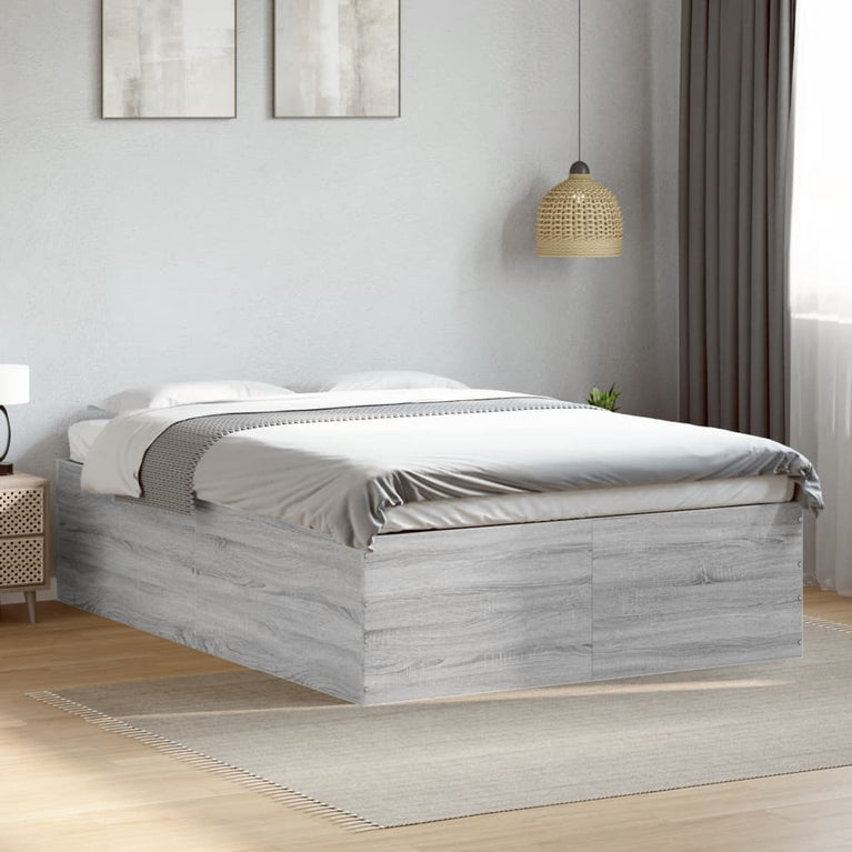 Bedframe bewerkt hout grijs sonoma eikenkleurig 140x200 cm