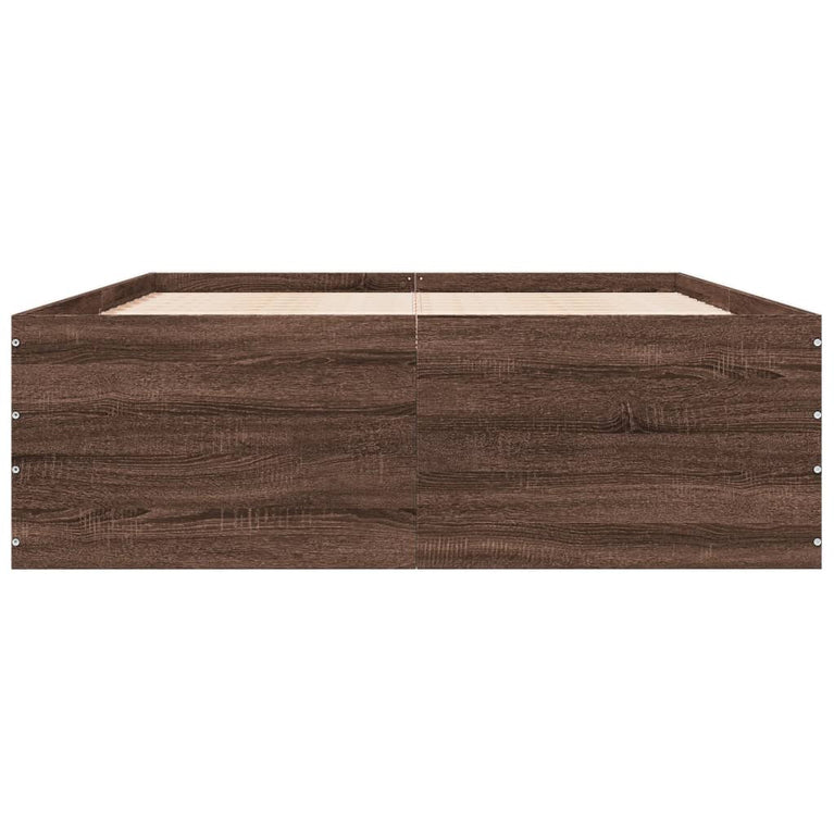 Bedframe bewerkt hout bruin eikenkleur 140x200 cm