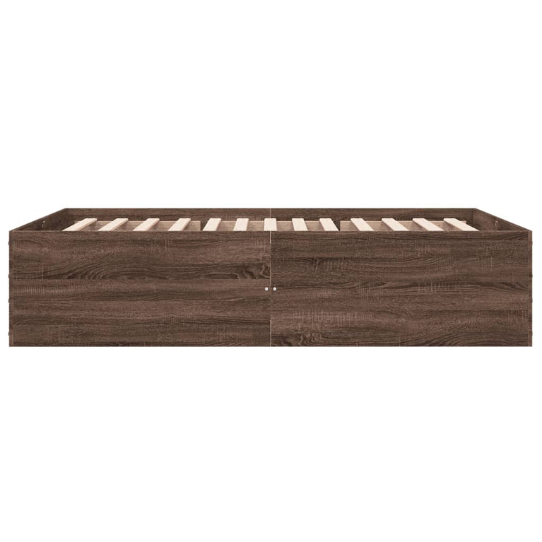 Bedframe bewerkt hout bruin eikenkleur 140x200 cm