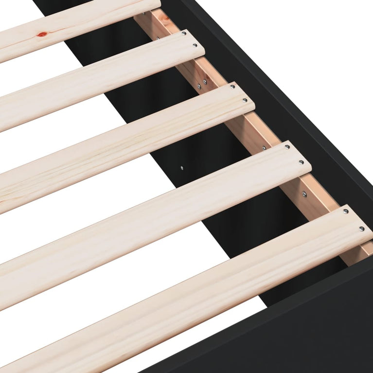 Bedframe bewerkt hout zwart 120x200 cm