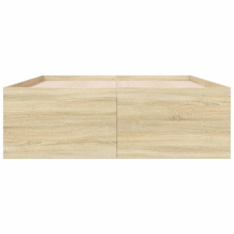 Bedframe bewerkt hout sonoma eikenkleurig 120x200 cm