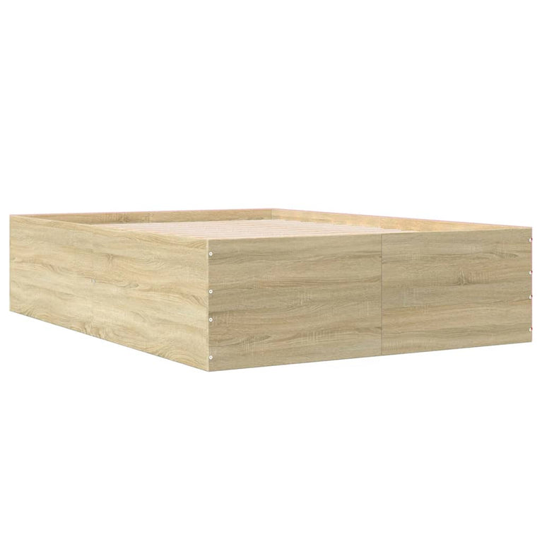 Bedframe bewerkt hout sonoma eikenkleurig 120x200 cm