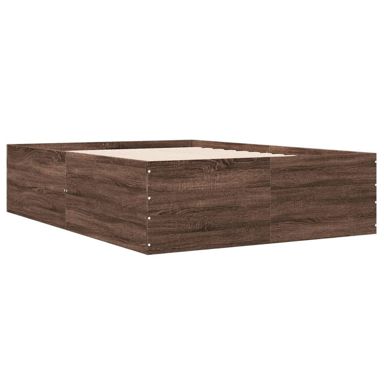 Bedframe bewerkt hout bruin eikenkleur 120x200 cm