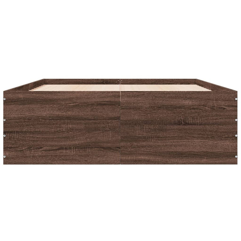 Bedframe bewerkt hout bruin eikenkleur 120x200 cm