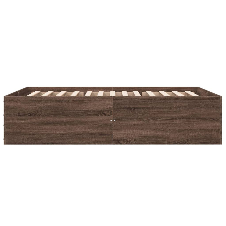 Bedframe bewerkt hout bruin eikenkleur 120x200 cm