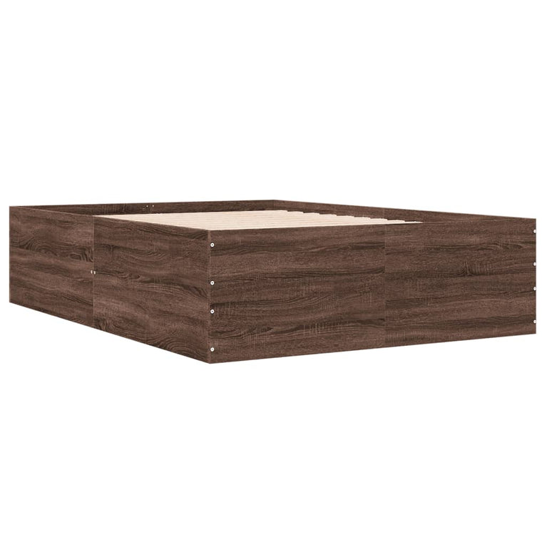 Bedframe bewerkt hout bruin eikenkleur 120x200 cm