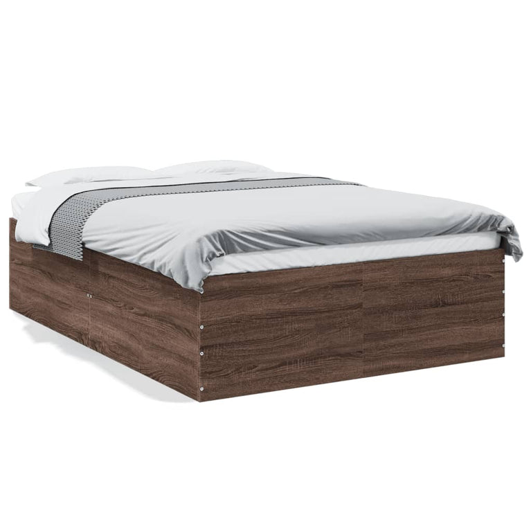 Bedframe bewerkt hout bruin eikenkleur 120x200 cm