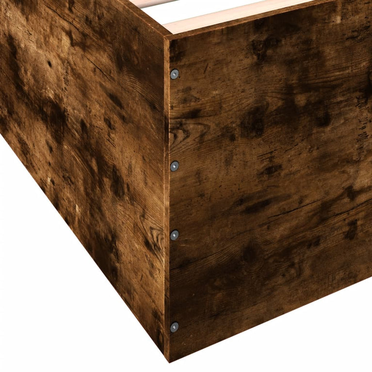 Bedframe bewerkt hout gerookt eikenkleurig 140x190 cm