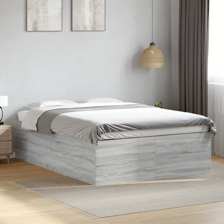 Bedframe bewerkt hout grijs sonoma eikenkleurig 140x190 cm