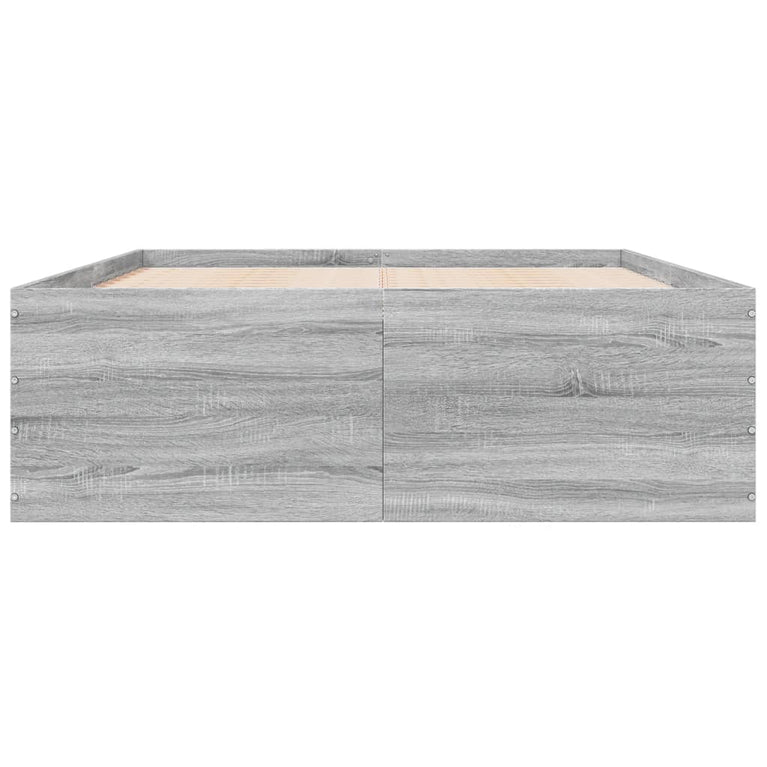 Bedframe bewerkt hout grijs sonoma eikenkleurig 140x190 cm