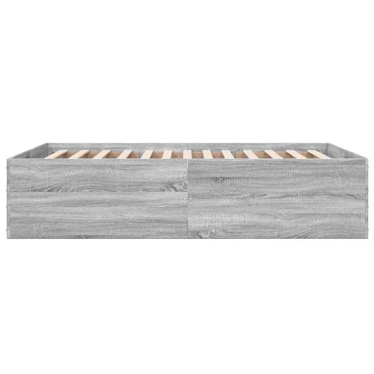 Bedframe bewerkt hout grijs sonoma eikenkleurig 140x190 cm