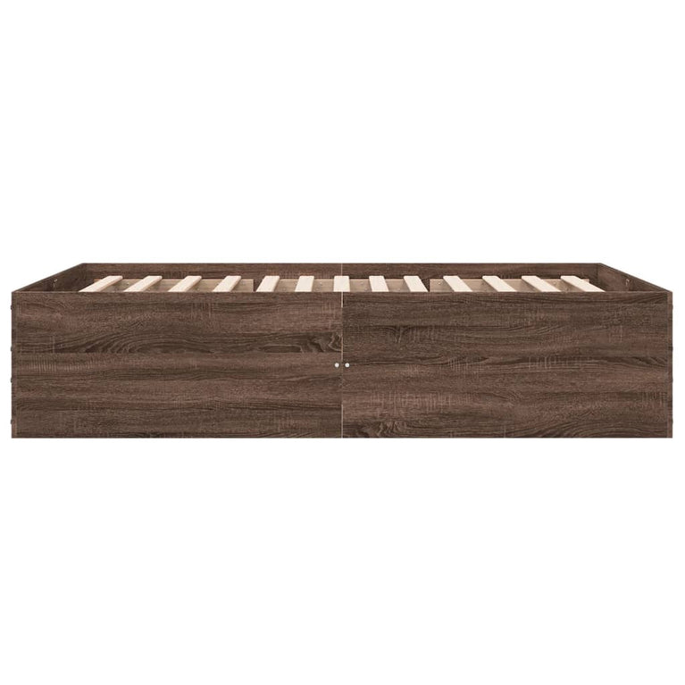 Bedframe bewerkt hout bruin eikenkleur 140x190 cm