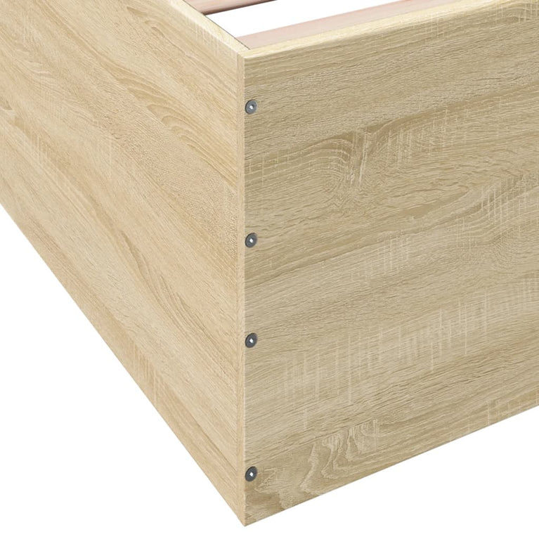 Bedframe bewerkt hout sonoma eikenkleurig 135x190 cm