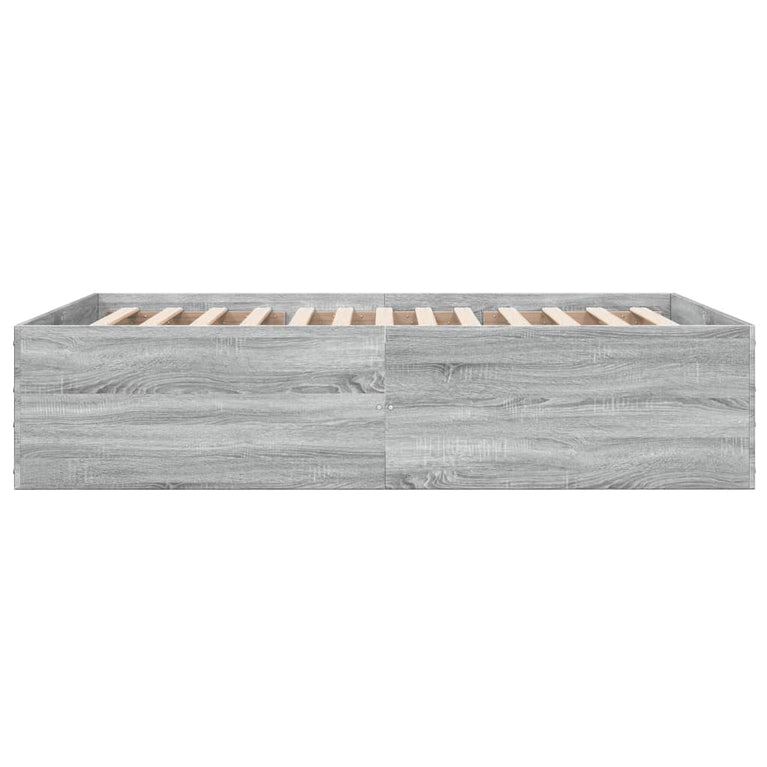 Bedframe bewerkt hout grijs sonoma eikenkleurig 135x190 cm