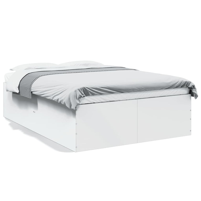 Bedframe bewerkt hout wit 120x190 cm
