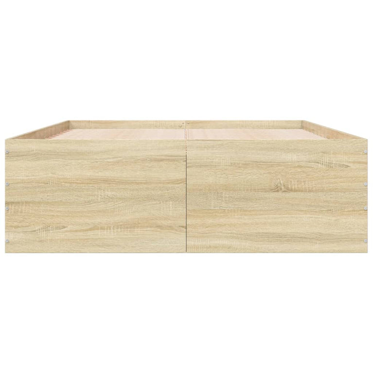 Bedframe bewerkt hout sonoma eikenkleurig 120x190 cm