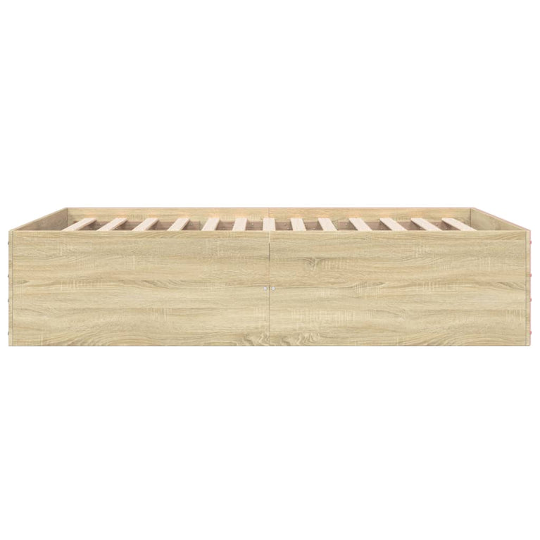 Bedframe bewerkt hout sonoma eikenkleurig 120x190 cm