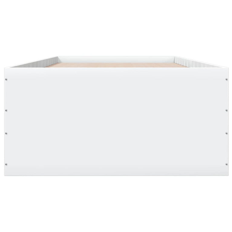 Bedframe bewerkt hout wit 100x200 cm