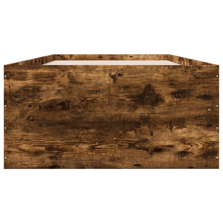Bedframe bewerkt hout gerookt eikenkleurig 100x200 cm