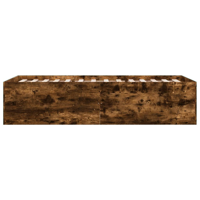 Bedframe bewerkt hout gerookt eikenkleurig 100x200 cm