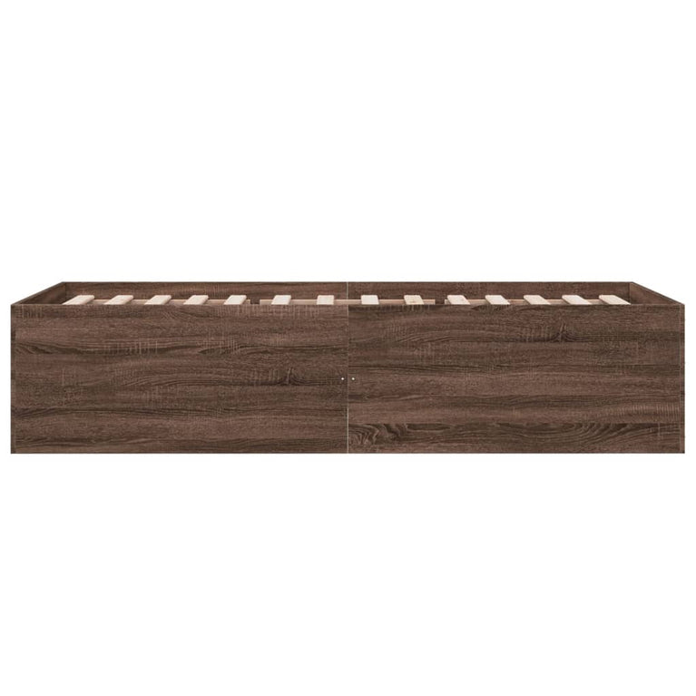 Bedframe bewerkt hout bruin eikenkleur 100x200 cm