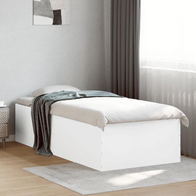 Bedframe bewerkt hout wit 90x200 cm