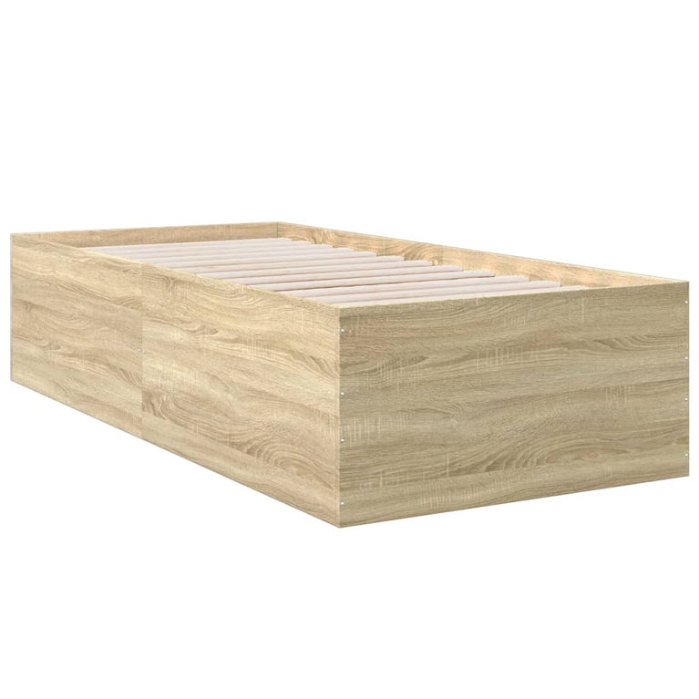 Bedframe bewerkt hout sonoma eikenkleurig 90x200 cm