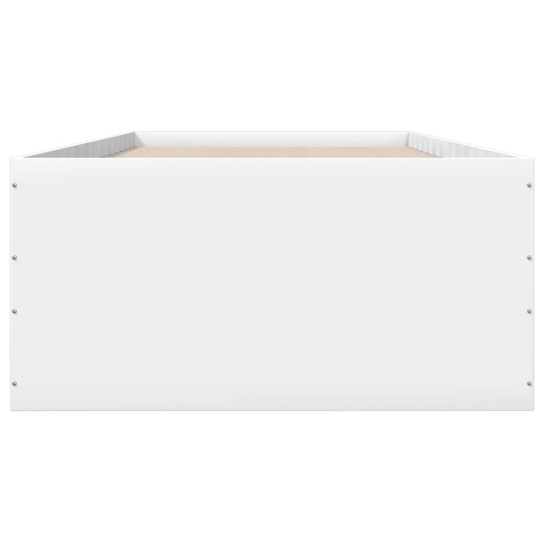 Bedframe bewerkt hout wit 90x190 cm