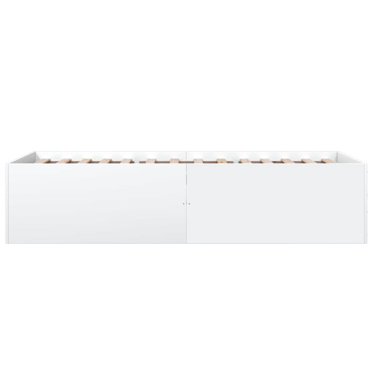 Bedframe bewerkt hout wit 90x190 cm