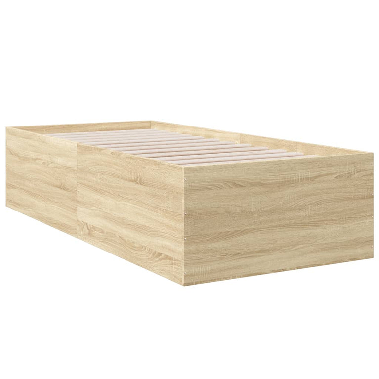 Bedframe bewerkt hout sonoma eikenkleurig 90x190 cm