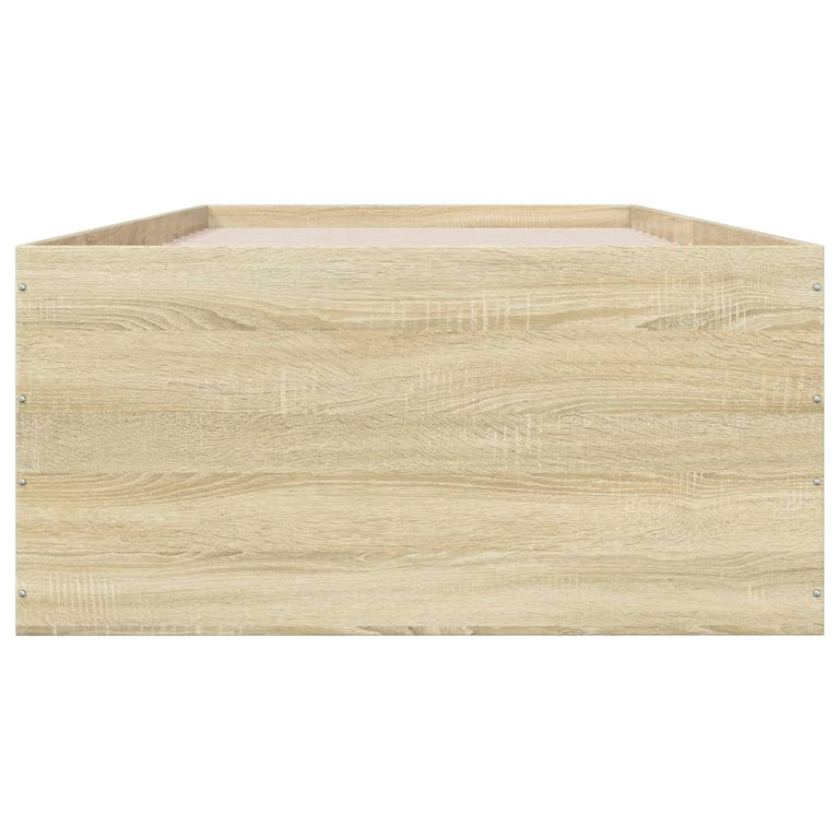 Bedframe bewerkt hout sonoma eikenkleurig 90x190 cm