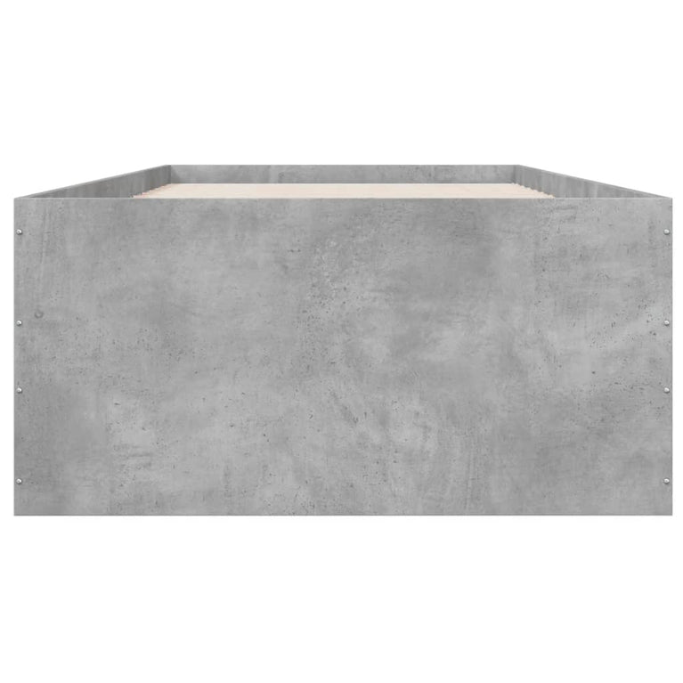Bedframe bewerkt hout betongrijs 90x190 cm